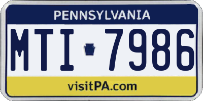 PA license plate MTI7986