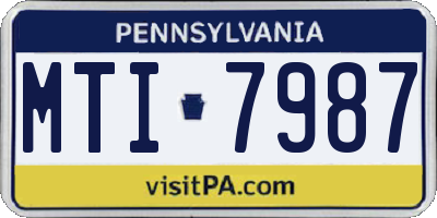 PA license plate MTI7987