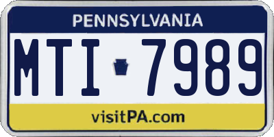 PA license plate MTI7989