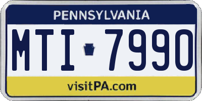 PA license plate MTI7990