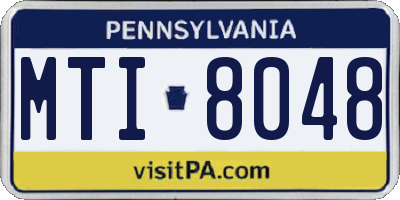 PA license plate MTI8048