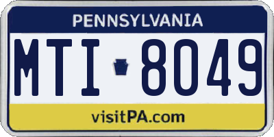 PA license plate MTI8049