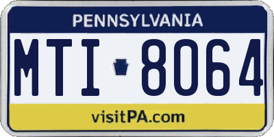 PA license plate MTI8064