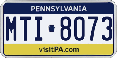 PA license plate MTI8073