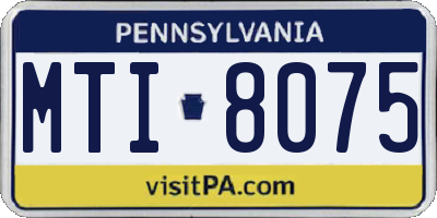 PA license plate MTI8075