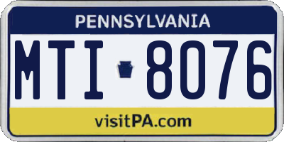 PA license plate MTI8076
