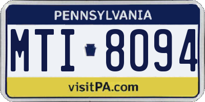 PA license plate MTI8094