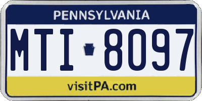PA license plate MTI8097