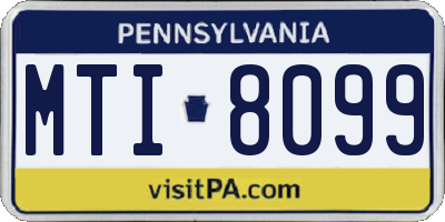PA license plate MTI8099