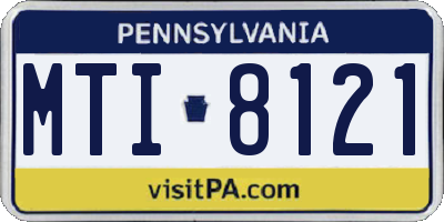 PA license plate MTI8121
