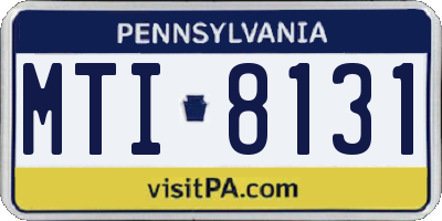 PA license plate MTI8131
