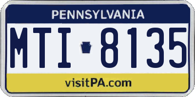 PA license plate MTI8135