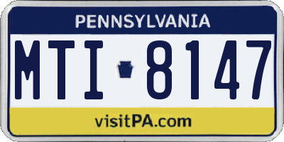 PA license plate MTI8147