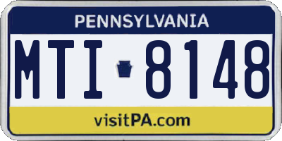 PA license plate MTI8148
