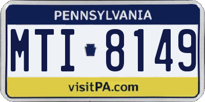 PA license plate MTI8149