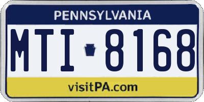 PA license plate MTI8168