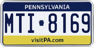 PA license plate MTI8169