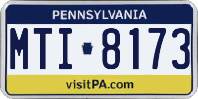 PA license plate MTI8173