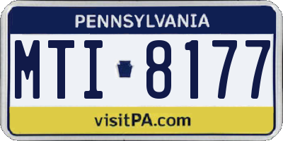 PA license plate MTI8177
