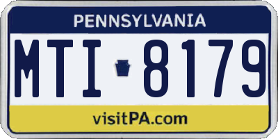 PA license plate MTI8179