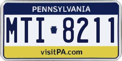 PA license plate MTI8211