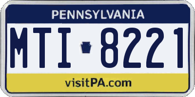 PA license plate MTI8221