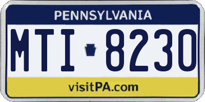 PA license plate MTI8230