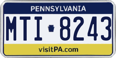 PA license plate MTI8243