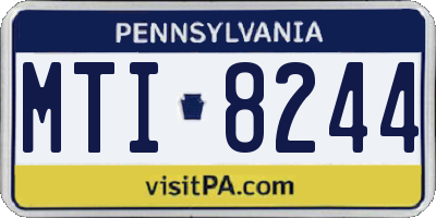 PA license plate MTI8244
