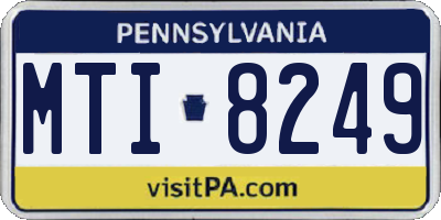 PA license plate MTI8249