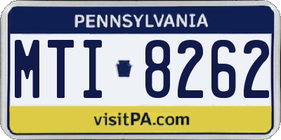 PA license plate MTI8262