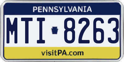 PA license plate MTI8263