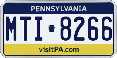 PA license plate MTI8266