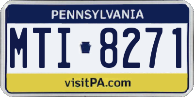 PA license plate MTI8271