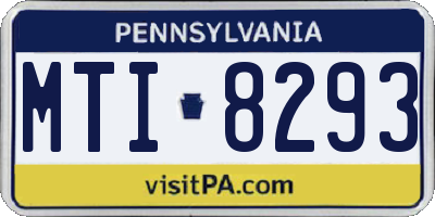 PA license plate MTI8293