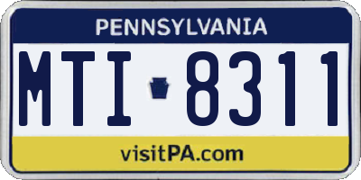 PA license plate MTI8311