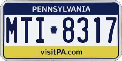 PA license plate MTI8317