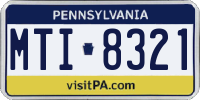 PA license plate MTI8321