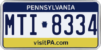 PA license plate MTI8334