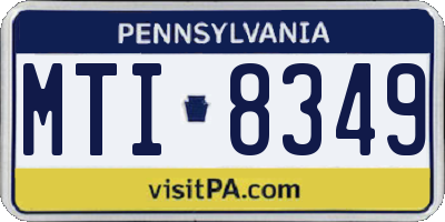 PA license plate MTI8349