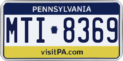 PA license plate MTI8369