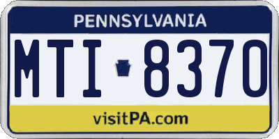 PA license plate MTI8370