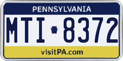 PA license plate MTI8372