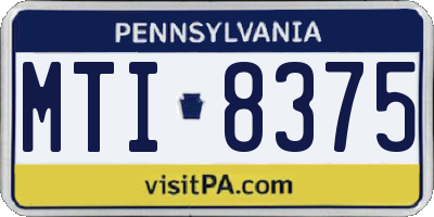 PA license plate MTI8375