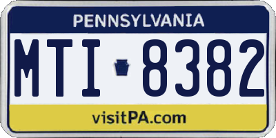 PA license plate MTI8382