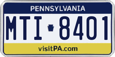 PA license plate MTI8401