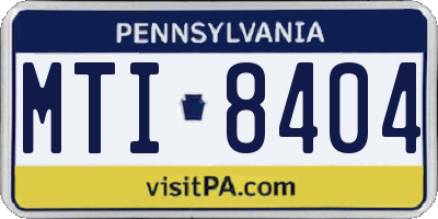 PA license plate MTI8404