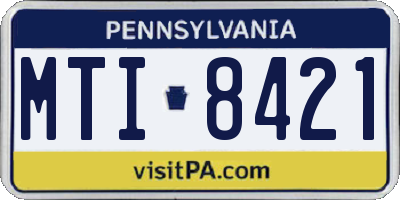 PA license plate MTI8421