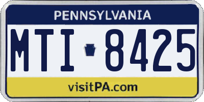 PA license plate MTI8425