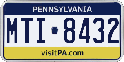 PA license plate MTI8432